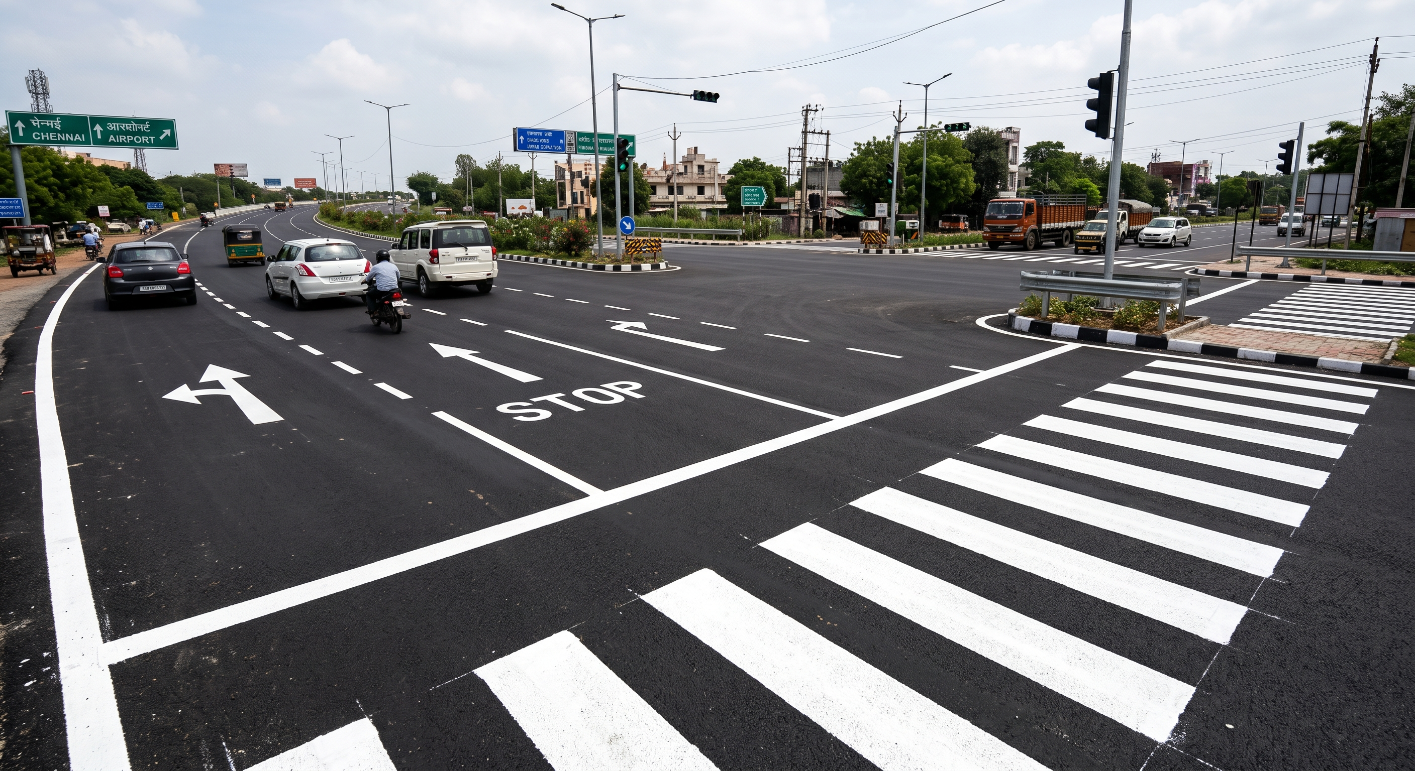 Thermoplastic road marking application