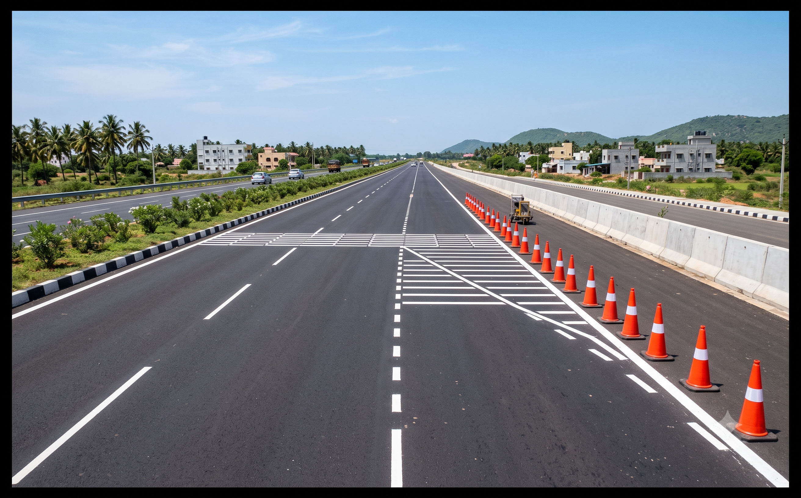 Highway road marking project in Tamil Nadu