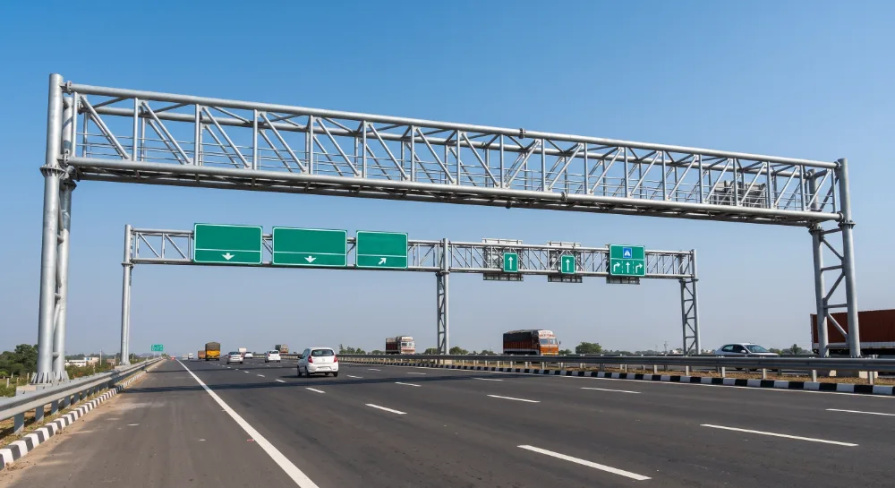 Highway gantry structure