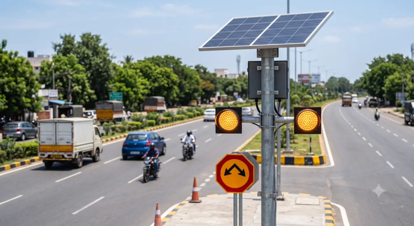 Solar LED road blinker